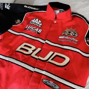 Red NASCAR Budweiser racetrack jacket